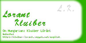lorant kluiber business card